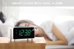 Emerson Radio Smartset Alarm Clock FM Radio with Wireless Charging, Bluetooth Speaker, Fast Charging