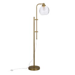 Evelyn&Zoe Industrial Metal Height-Adjustable Floor Lamp, Gold