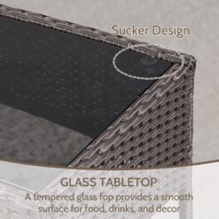 FDW 4 Pieces Wicker Patio Conversation Set Patio Furniture Set with Rattan Chair Loveseats Coffee Table