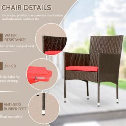 FDW 4 Pieces Wicker Patio Conversation Set Patio Furniture Set with Rattan Chair Loveseats Coffee Table