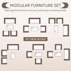 FDW Patio Conversation Set 4 Pieces Outdoor Furniture Set Wicker with Rattan Chair Loveseats Coffee Table for Outdoor Indoor Garden Backyard Porch Poolside Balcony, Gray WickerBlue Cushions,