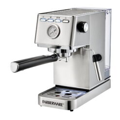 Farberware Espresso Machine, 15 Bar, Silver, Stainless Steel, Steam Wand