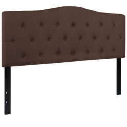 Flash Furniture Cambridge Tufted Upholstered Queen Size Headboard in Dark Brown Fabric