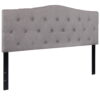Flash Furniture Cambridge Tufted Upholstered Queen Size Headboard in Light Gray Fabric