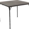 Flash Furniture Dunham 2.83-Foot Square Bi-Fold Dark Gray Plastic Folding Table with Carrying Handle