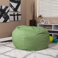 Flash Furniture Oversized Solid Green Refillable Bean Bag Chair for All Ages