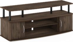 Furinno JAYA Large Entertainment Stand for TV Up to 55 Inch, Columbia WalnutBlack