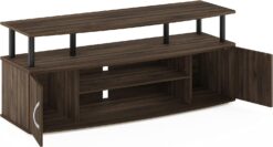 Furinno JAYA Large Entertainment Stand for TV Up to 55 Inch, Columbia WalnutBlack