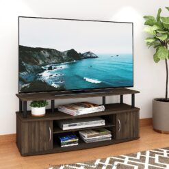 Furinno JAYA Large Entertainment Stand for TV Up to 55 Inch, Columbia WalnutBlack