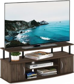 Furinno JAYA Large Entertainment Stand for TV Up to 55 Inch, Columbia WalnutBlack