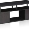 Furinno JAYA Utility Design Coffee Table TV Stand for TV up to 55 Inch with Open Storage, Blackwood