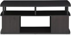 Furinno JAYA Utility Design Coffee Table TV Stand for TV up to 55 Inch with Open Storage, Blackwood