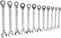 GEARWRENCH 12 Pc. 12 Pt. Reversible Ratcheting Combination Wrench Set, Metric - 9620N