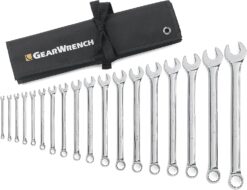 GEARWRENCH 18 Pc. 12 Pt. Combination Wrench Set, Long Pattern, SAE - 81917