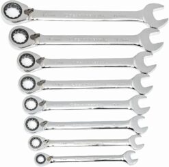 GEARWRENCH 8 Pc. 12 Pt. Reversible Ratcheting Combination Wrench Set, Metric - 9543
