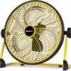 Geek Aire Rechargeable Outdoor High Velocity Camping Floor Fan, 16” Portable Battery Operated Fan with Metal Blade for Garage Barn Gym Camp, Cordless Industrial Fan, Camping Gear Accessories