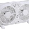 Genesis Twin Fan High Velocity Reversible AirFlow Fan, LED Indicator Lights Adjustable Thermostat & Max Cool Technology, ETL Certified, White (A1WINDOWFAN)