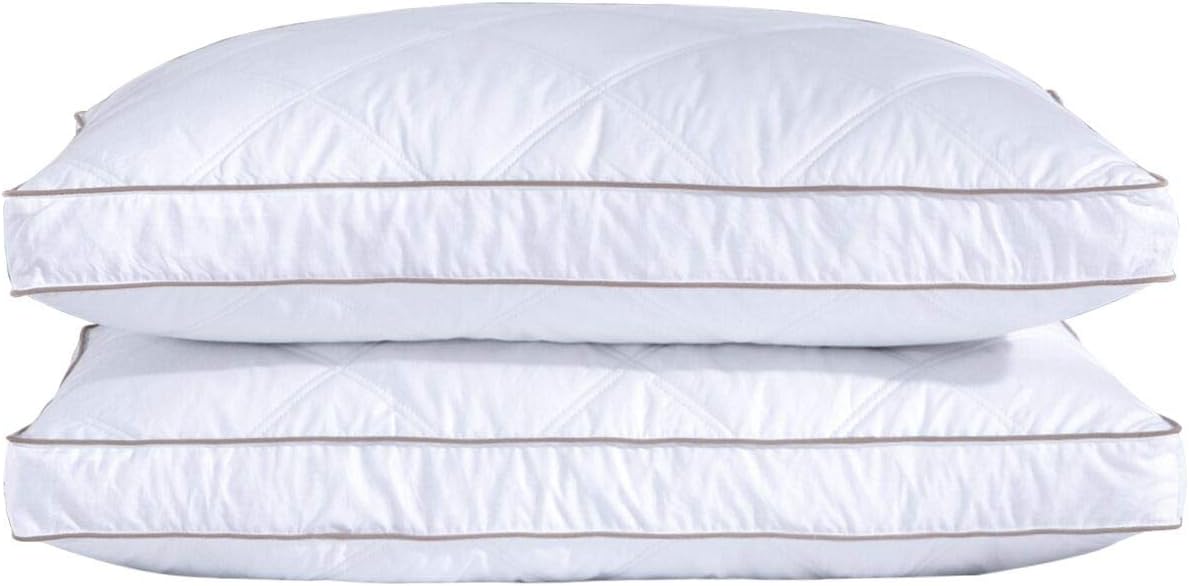 Puredown White Down Feather Bed Pillows Set of 2, Size: King