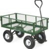 Gorilla Carts GOR400-COM Steel Garden Cart, Steel Mesh Removable Sides, 3 cu ft, 400 lb Capacity, Green