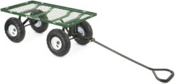 Gorilla Carts GOR400-COM Steel Garden Cart, Steel Mesh Removable Sides, 3 cu ft, 400 lb Capacity, Green