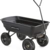 Gorilla Carts GOR4PS Poly Dump Cart, Multi-Purpose Garden Wagon with Steel Frame, 4 cu ft, 600 lb Capacity, Black