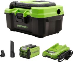Greenworks 40V (3 Gallon) Cordless Wet / Dry Shop Vacuum + Accessories, 2.0Ah Battery and Charger Included