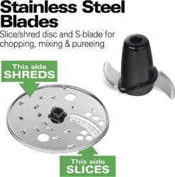 Hamilton Beach Food Processor & Vegetable Chopper for Slicing, Shredding, Mincing, and Puree, 8 Cup, Black
