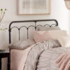 Hillsdale Furniture Jocelyn Vintage Metal Full Headboard, Black Sparkle
