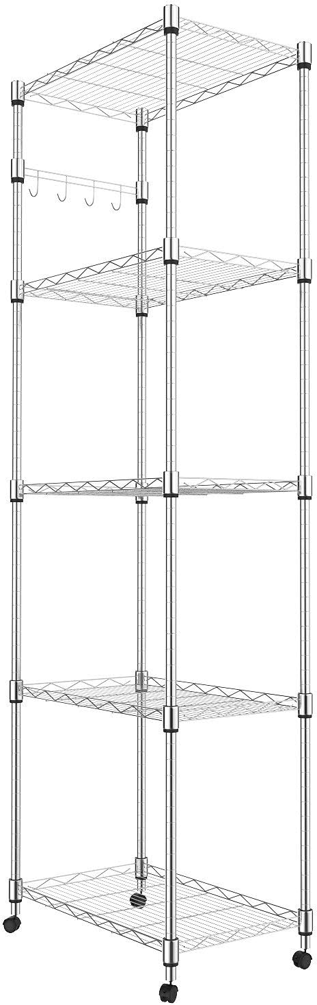 Homdox 6-Tier Storage Shelf Wire Shelving Unit Free Standing Rack Orga