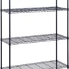 Honey Can Do 4-Tier Adjustable Shelving Unit with 350-lb Shelf Capacity, Black SHF-05225 Black