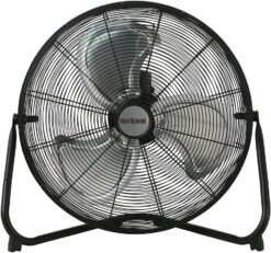 Hurricane Floor Fan - 20 Inch, Pro Series, High Velocity, Heavy Duty Metal Floor Fan for Industrial, Commercial, Residential, and Greenhouse Use - ETL Listed, Black