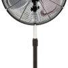 Hurricane Stand Fan - 20 Inch, Pro Series, High Velocity, Heavy Duty Metal For Industrial, Commercial, Residential, & Greenhouse Use - ETL Listed, Black