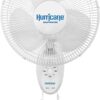 Hurricane Supreme 12 Inch Oscillating Wall Mount Fan with 3 Speed Settings and 90 Degree Oscillation, White
