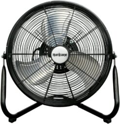 Hurricane Wall Floor Fan - 16 Inch, Pro Series, High Velocity, Heavy Duty Metal Orbital Wall, Floor Fan for Industrial, Commercial, Residential, and Greenhouse Use - ETL Listed, Black