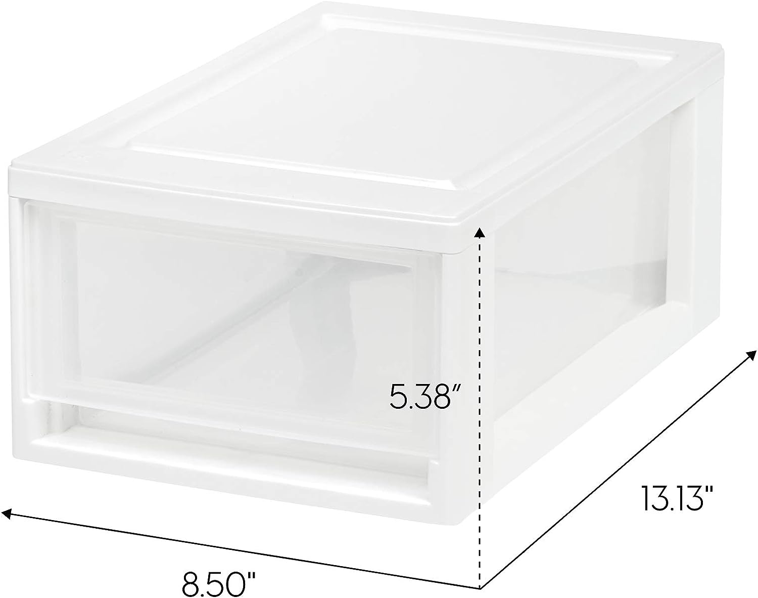 6 PCS Fridge Storage Bins - Stackable Plastic Drawers (White)