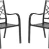 Incbruce 300lbs Patio Chairs Set of 2 Outdoor Dining Chairs, Metal Frame Stackable Patio Dining Chairs