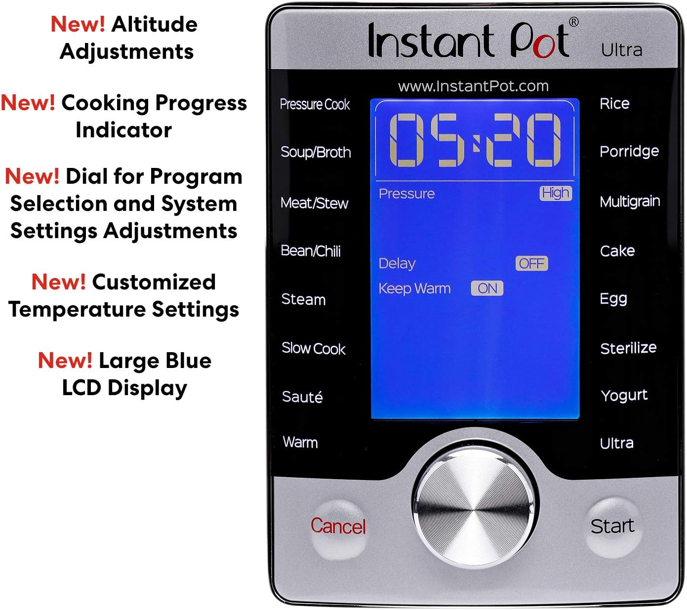 Instant Pot Ultra, 10-in-1 Pressure Cooker, Slow Cooker, Rice Cooker,  Yogurt Maker, Cake Maker, Egg Cooker, Sauté, and more, Includes App With  Over
