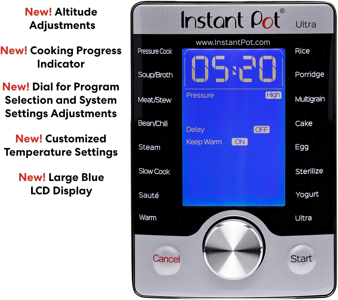 Instant Pot Ultra 8 Qt 10-in-1 Multi- Use Programmable Pressure Cooker,  Slow Cooker, Rice Cooker, Yogurt Maker, Cake Maker, Egg Cooker, Sauté,  Steamer, Warmer and Sterilizer 