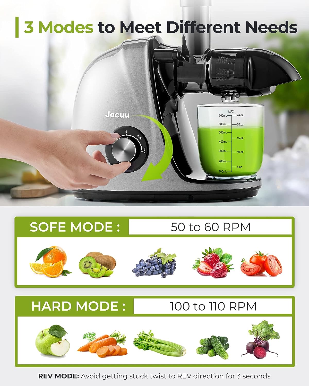 Juicer Machines, Slow Masticating Juicer for Fruits and Vegetables