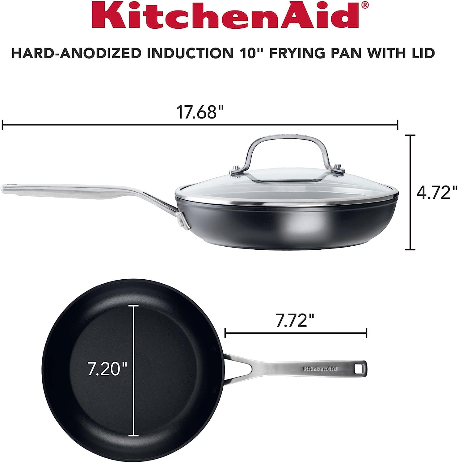KitchenAid Hard-Anodized Induction Nonstick Cookware Set, 10-Piece
