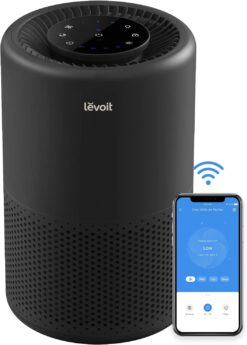 LEVOIT Air Purifier for Home Large Room, Smart WiFi Alexa Control, HEPA Filter for Allergies, Removes Pollutants, Smoke, Dust, Covers up to 915 Sq.Foot, 24dB Quiet for Bedroom, Core 200S, Black