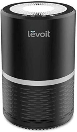LEVOIT Air Purifiers for Home, HEPA Filter for Smoke, Dust and Pollen in Bedroom, Ozone Free, Filtration System Odor Eliminators for Office with Optional Night Light, 1 Pack, Black