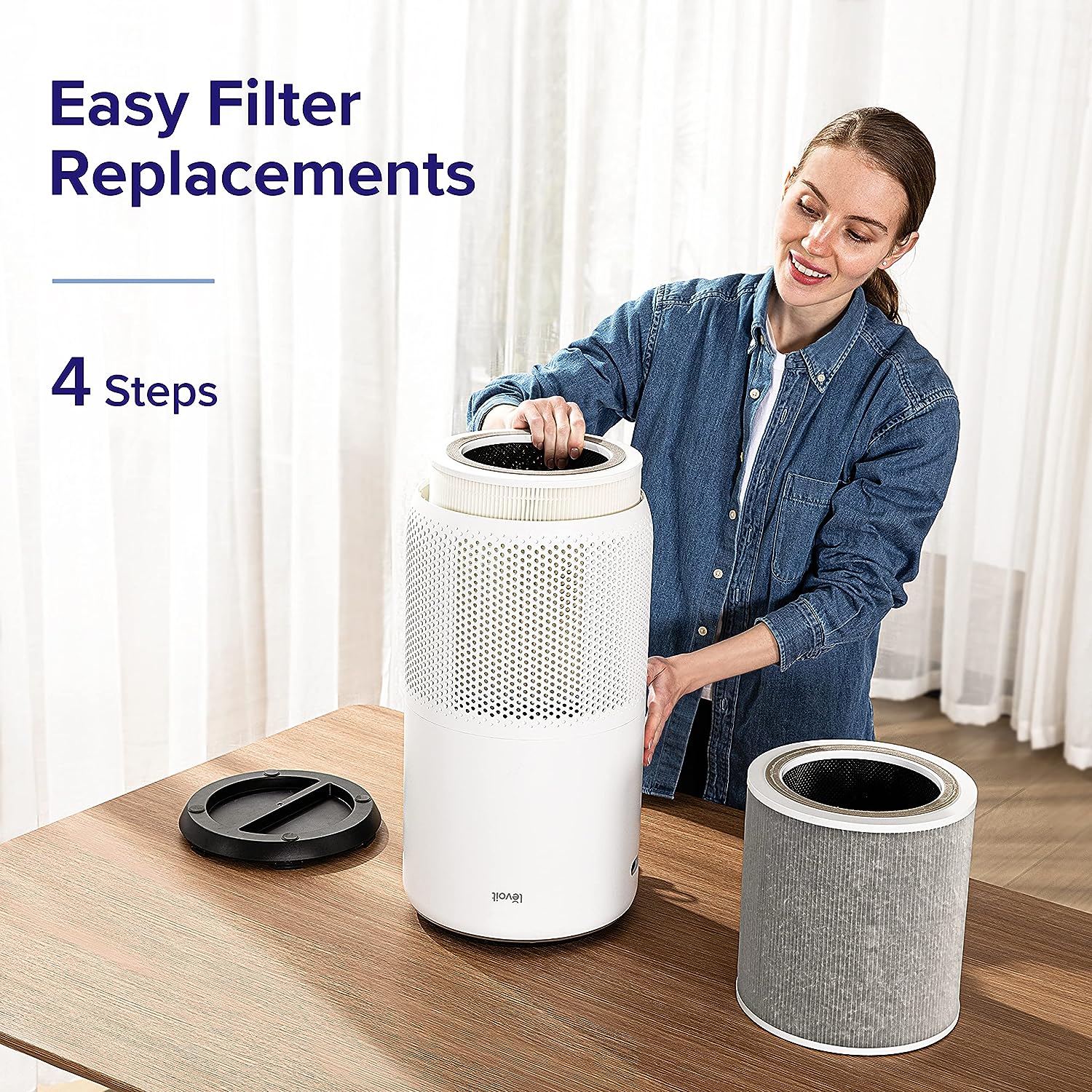 LEVOIT Air Purifiers for Home Large Room Up to 1900 Ft² in 1 Hr with  Washable Filters, Air Quality Monitor, Smart WiFi, HEPA Filter Captures