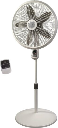 Lasko Cyclone Pedestal Fan, Adjustable Height, Remote Control, Timer, 3 Speeds, for Bedroom, Kitchen, Office and Living Room, 18