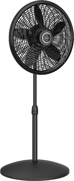 Lasko Oscillating Pedestal Fan, Adjustable Height, 3 Speeds, for Bedroom, Living Room, Home Office and College Dorm Room, 18