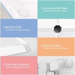 MAGINELS Children Wardrobe Kid Dresser Cute Baby Portable Closet Bedroom Armoire Clothes Hanging Storage Rack Cube Organizer ，Large Blue 8 Cube & 2 Hanging Section