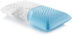 MALOUF Z Shoulder Zoned Dough Memory Foam Pillow - Gel Infused - Premium Tencel Cover - 5 Year U.S. Warranty - Mid Loft - Queen, Blue