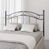 Mainstays Full/Queen Metal Headboard with Delicate Detailing, Black