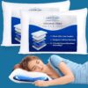 Mediflow Fiber Water Pillow - Adjustable Pillow for Neck Pain Relief, Pillow for Side, Back, and Stomach Sleepers, The Original Inventor of The Water Pillow, Clinically Proven Bed Pillow (2 Pillows)