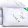 Memory Foam Pillows Queen Size Set of 4 - Cooling Bed Pillows for Sleeping - Back, Stomach & Side Sleeper Firm Pillow - Comfy Cool Shredded Memory Foam 4 Pack Queen Rayon Derived from Bamboo Pillows